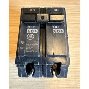 GE THQL 60 Amp 2 Pole Circuit Breaker 120/240V HACR Type THQL2160